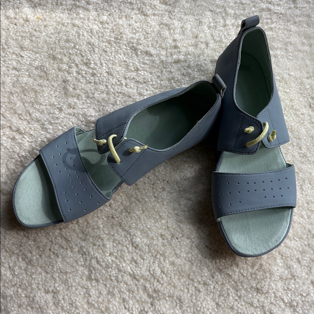 Camper light blue leather spring comfortable casual summer sandals sz 38